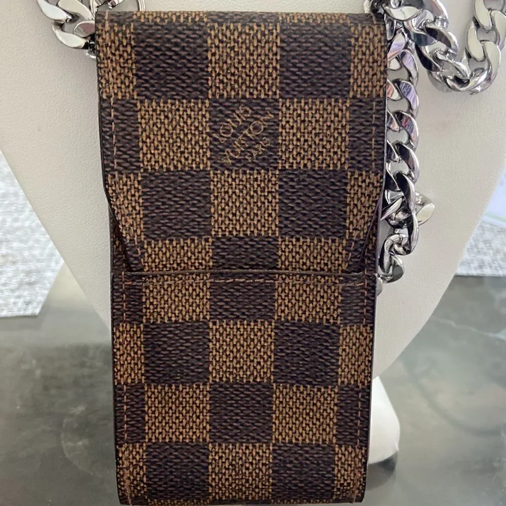 LV Epi Cigarette Case impeccable condition with new silver chain in original box